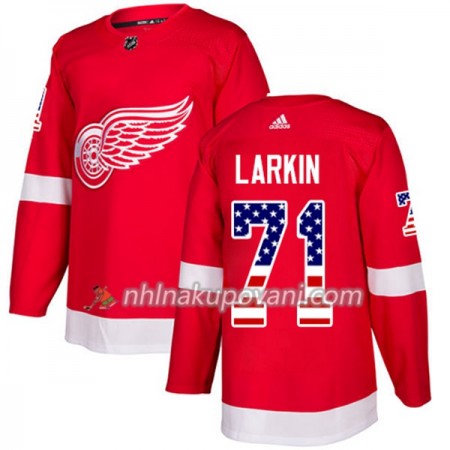 Detroit Red Wings Dresy Dylan Larkin 71 2017-2018 USA Flag Fashion Černá Adidas Authentic - Pánské Detroit Red Wings Dresy Dylan Larkin 71 2017-2018 USA Flag Fashion Černá Adidas Authentic - Pánské